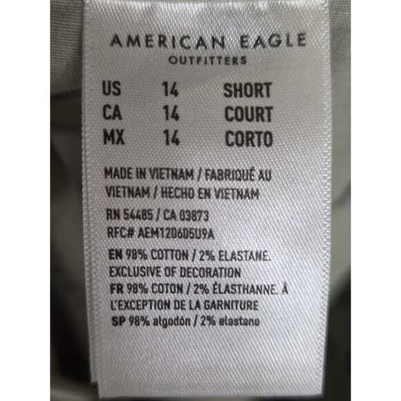 American Eagle Y2k Pants Sz 14 Short Green Low Rise Baggy Flare Stretch Casual - Picture 12 of 12